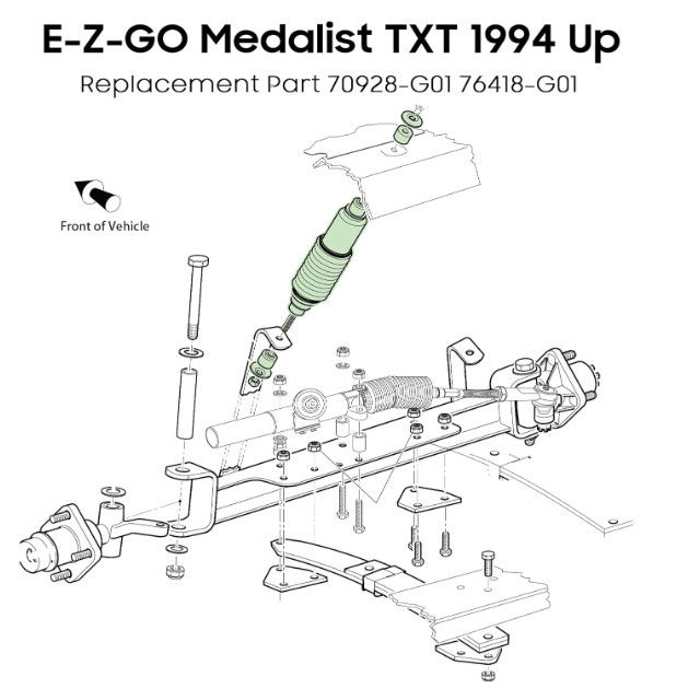 Golfkarren-Schwerlast-Spule Vorder- / Hinterschlagdämpfer für EZGO TXT 94-up 70928G01