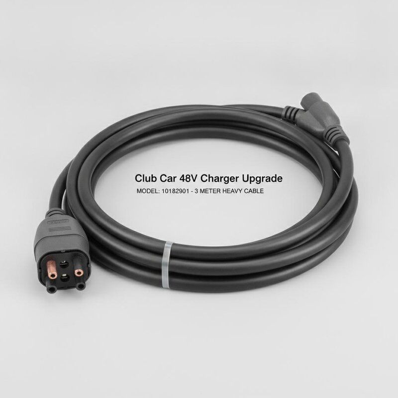 Club Car 48V-Ladekabel, Steckerdraht 101828901, Premium-Upgrade, drei Meter schweres Kabel, geformter wasserdichter Stecker