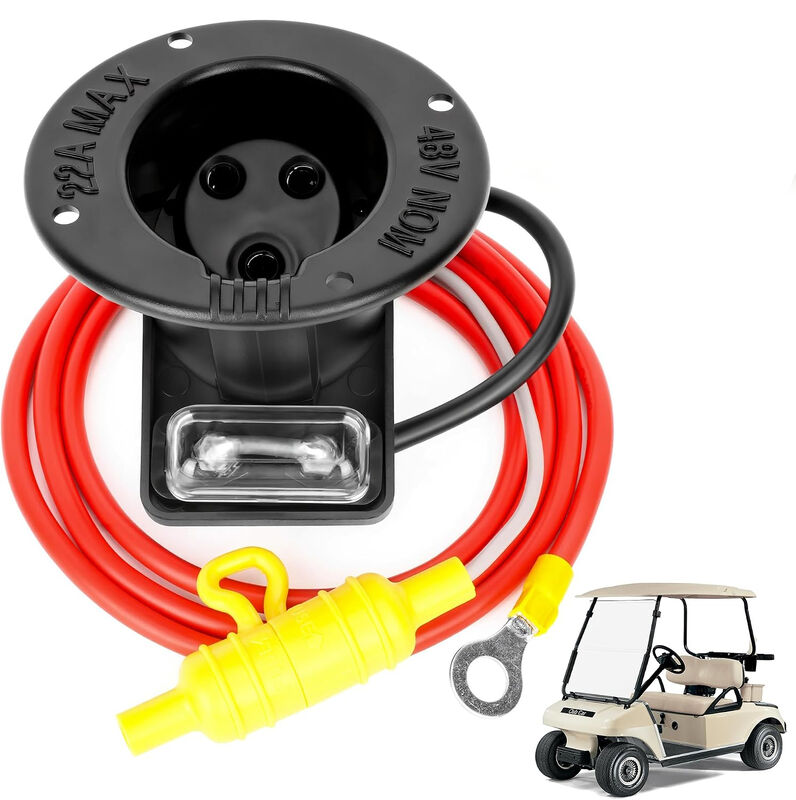 Club Car DS-Ladegerät-Buchsen-Sicherungsbaugruppe 101802101 Premium-Upgrade Integrierte 48-V-Sicherung Kompletter Kabelbaum