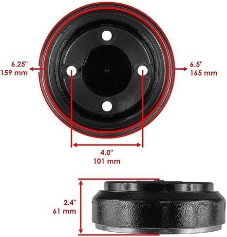 Club Car Precedent Rear Brake Drum OEM Replacement Anti-Rust Coated Dynamically Balanced Precision Machined