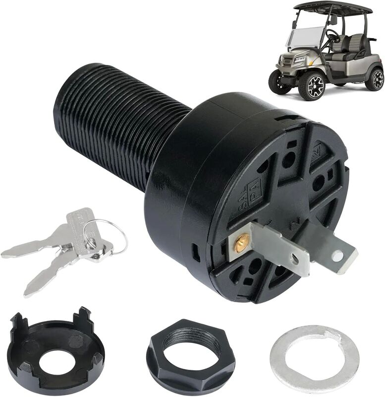 Golf Cart Starter Ignition Switch for Club Car Precedent 2004+ Electric Golf Cart, with Standard Keys, OEM 102508601, 1025086-01 1012505